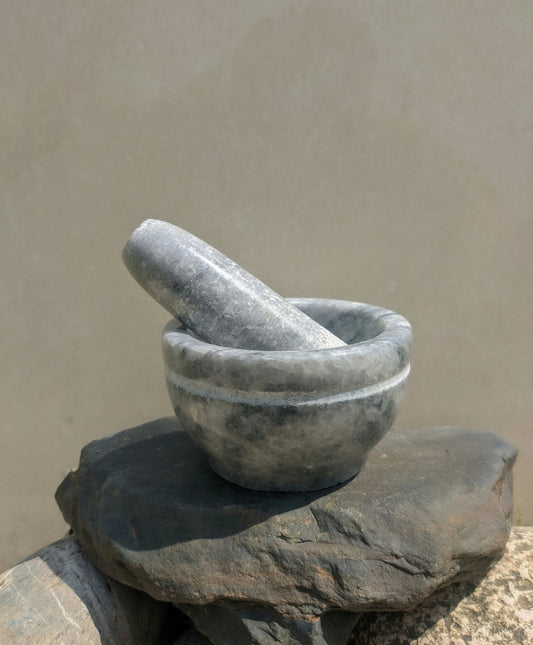 Marble mortar and pestle