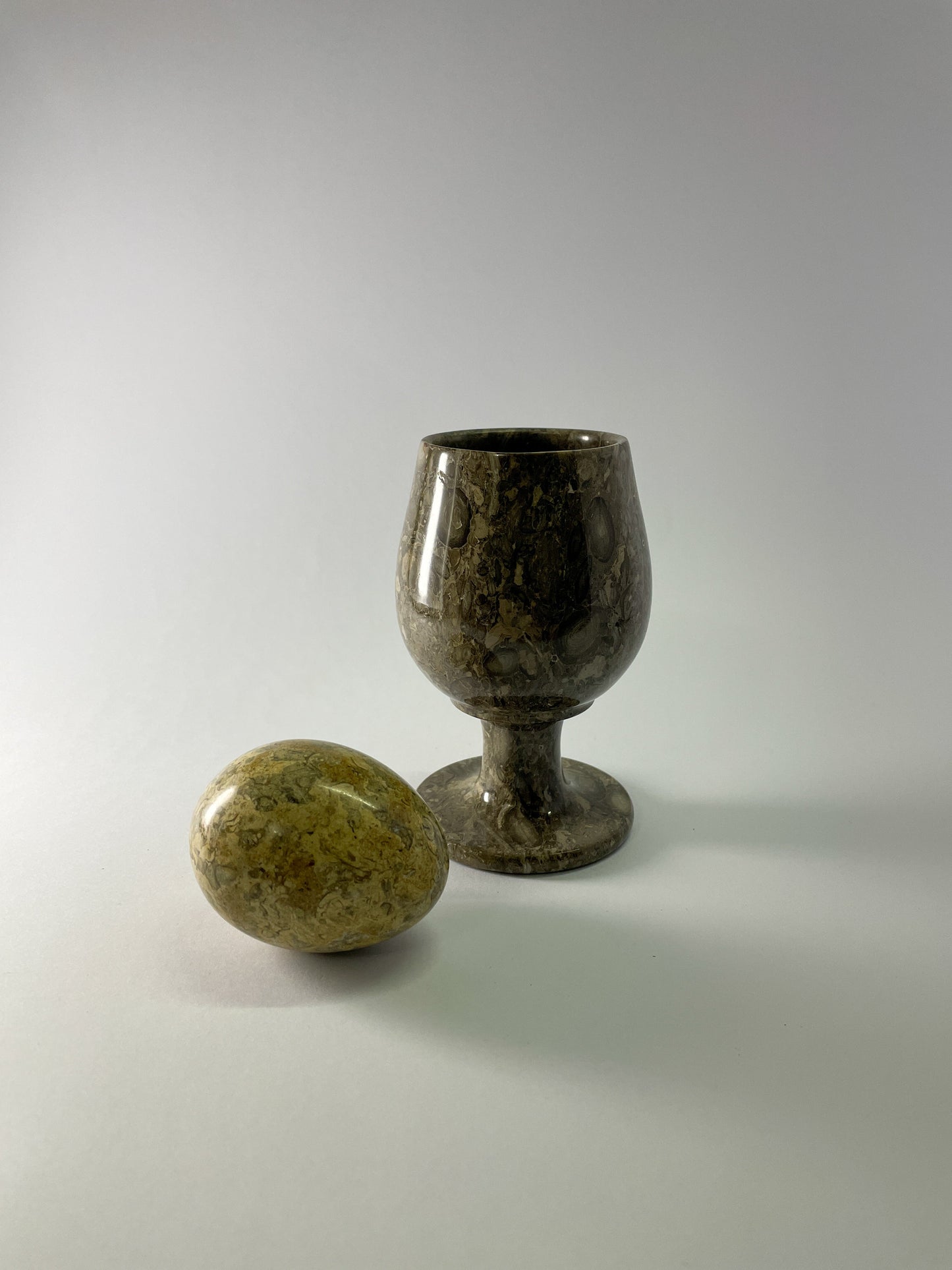 Fossil stone goblet